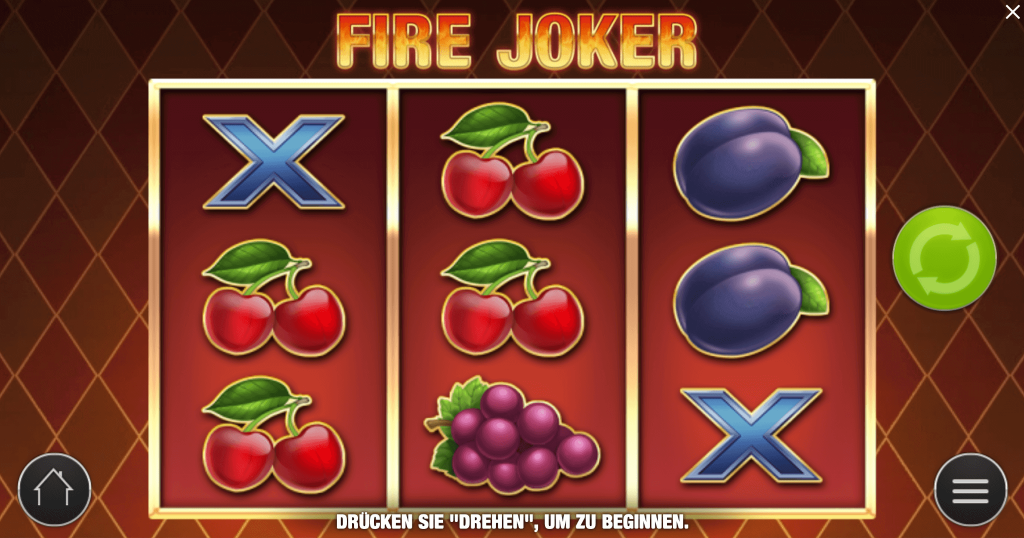 Fire Joker Play’n Go Spielautomat Spieloberfläche